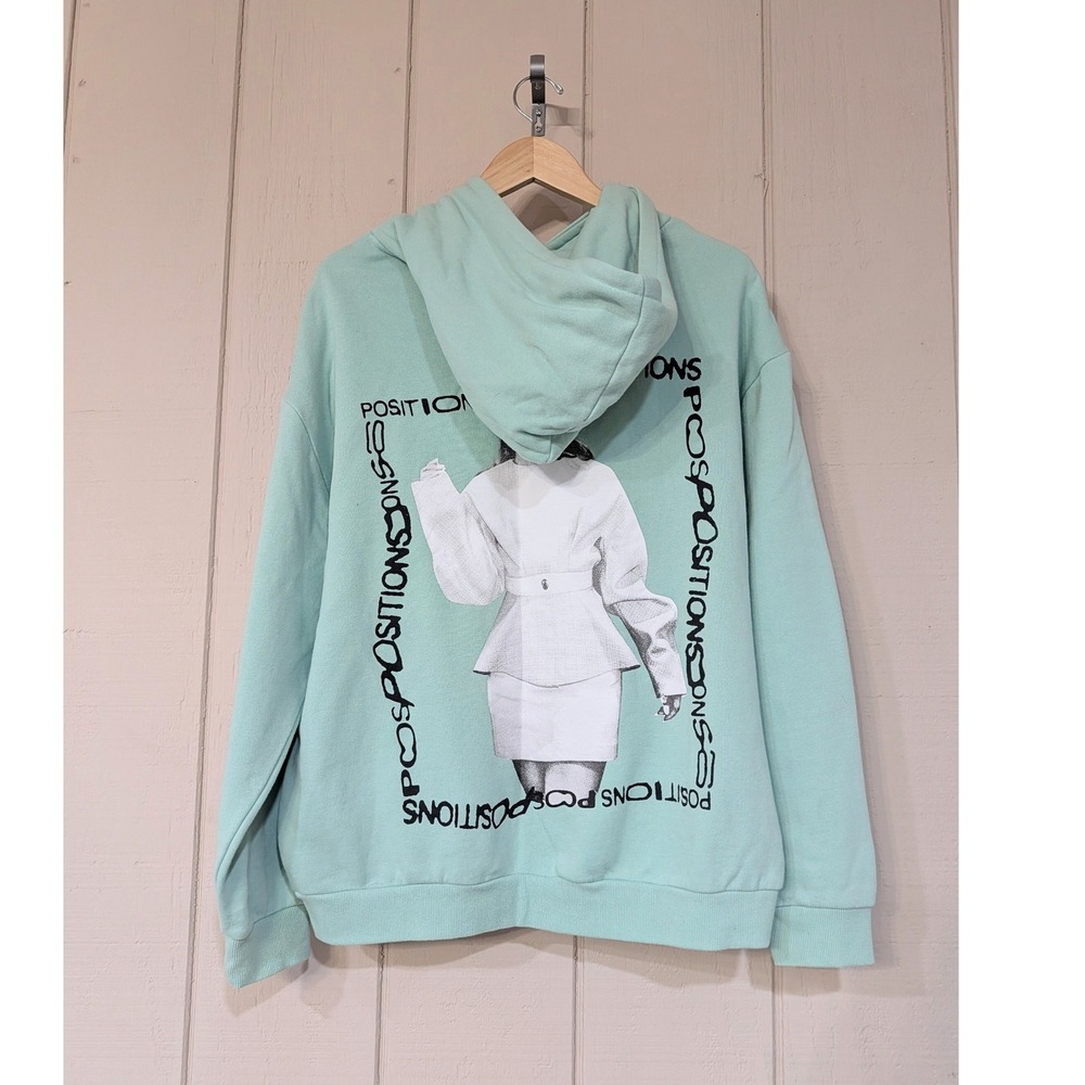 Ariana Grande Positions Graphic Hoodie Women's L Green Concert